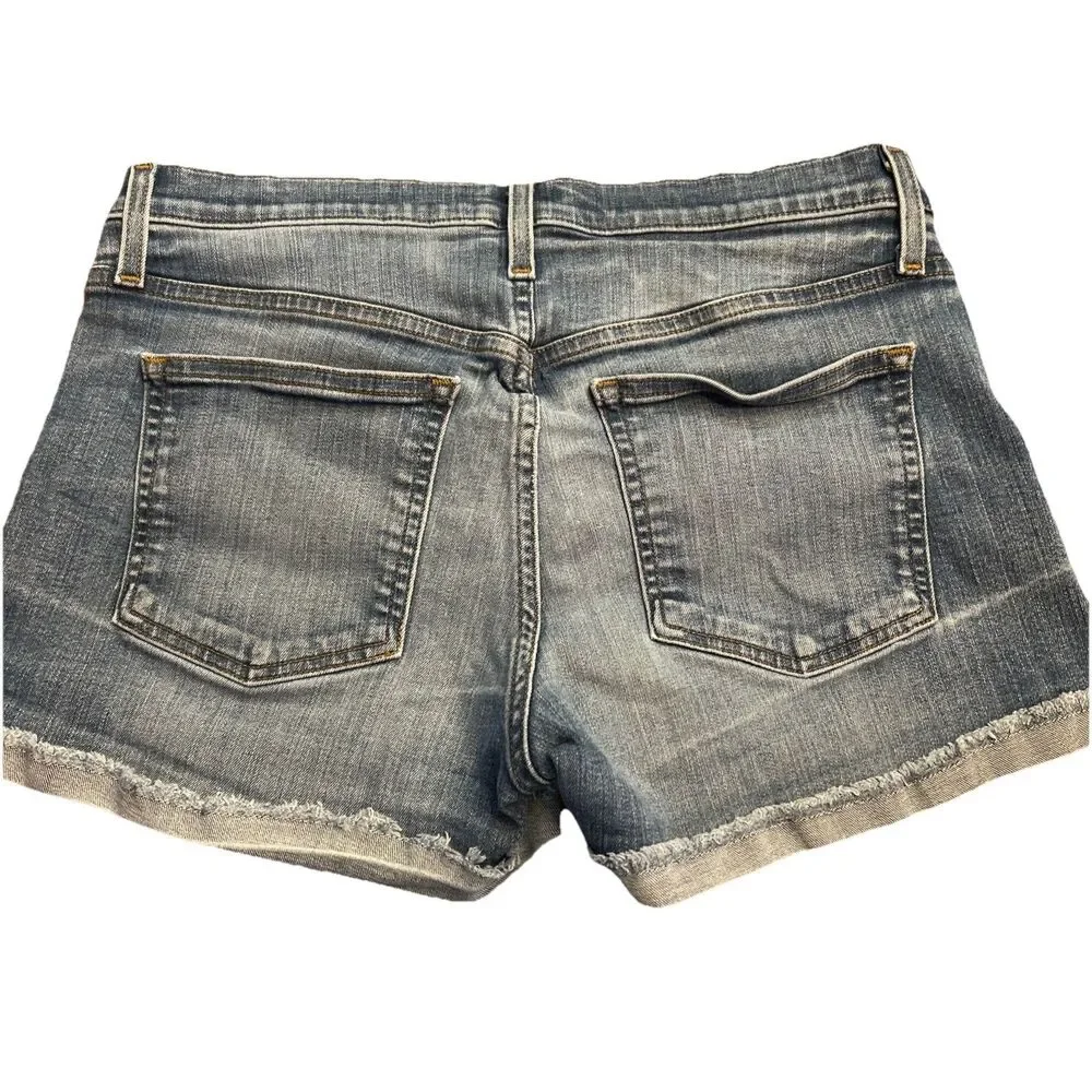 J. Crew Denim Roll Cuff Shorts Indigo Blue Sz 30 Mid Rise 3” Inseam $79 Western